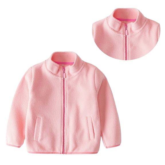 Jackets for Girls Fluffy Coat Zipper Lightweight Long Sleeve Thick Warm Outerwear 6-7 Years Girl Clothes Fall