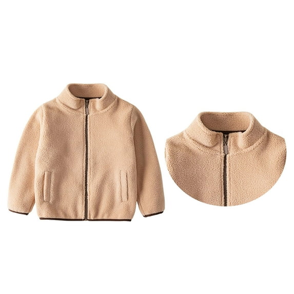 Fleece Jackets for Girls Winter Coat Boys Long Sleeve Lightweight Zip Up Fuzzy Jacket Boys Fall Jacket 8-9 Years