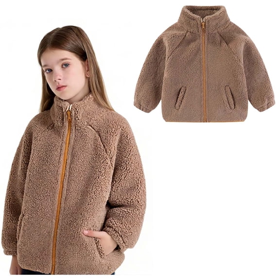 Jackets for Girls Winter Coat Zipper Lightweight Long Sleeve Thick Warm Outerwear Baby Girl Coats 3-4 Years