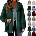 thumbnail image 1 of Fleece Jackets for Women, Fleece Cardigans for Women Fall And Winter Straight Cardigan Button Pocket Coat, 1 of 4