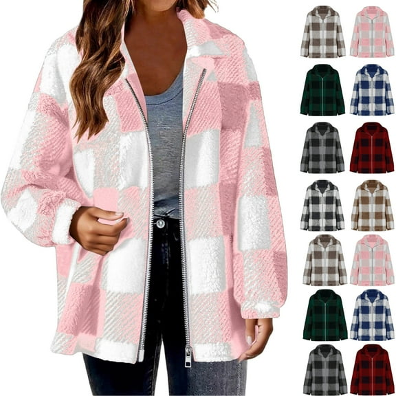 Fleece Jackets for Women, Fleece Cardigans for Women Fall And Winter Straight Cardigan Button Pocket Coat