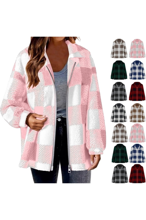 Fleece Jackets for Women, Fleece Cardigans for Women Fall And Winter Straight Cardigan Button Pocket Coat