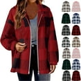 thumbnail image 1 of Fleece Jackets for Women, Fleece Cardigans for Women Fall And Winter Straight Cardigan Button Pocket Coat, 1 of 4