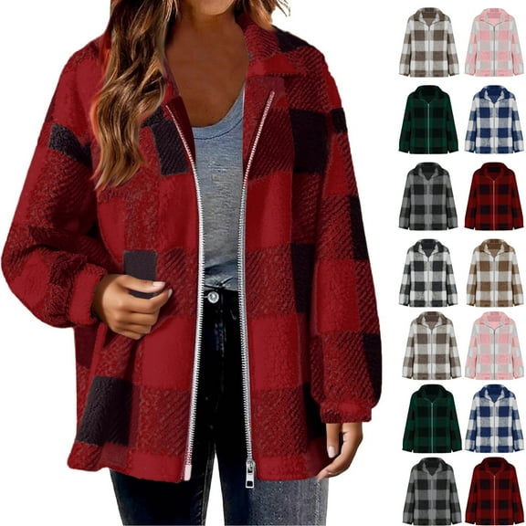 Fleece Jackets for Women, Fleece Cardigans for Women Fall And Winter Straight Cardigan Button Pocket Coat