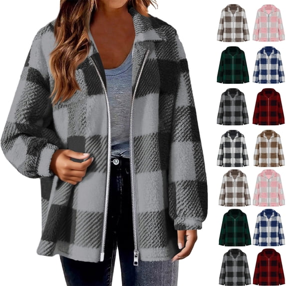 Fleece Jackets for Women, Fleece Cardigans for Women Fall And Winter Straight Cardigan Button Pocket Coat