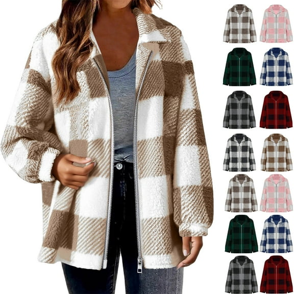Fleece Jackets for Women, Fleece Cardigans for Women Fall And Winter Straight Cardigan Button Pocket Coat