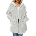 thumbnail image 1 of Fleece Jackets for Women Long Sleeve Zip Up Hooded Jacket Fuzzy Warm Jackets Womens Fall Jackets Women Coats, 1 of 5