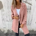 thumbnail image 1 of Fleece Jackets for Women Long Trench Coats Wool Blend Notched Collar Single Breasted Parkas with Pockets, 1 of 6