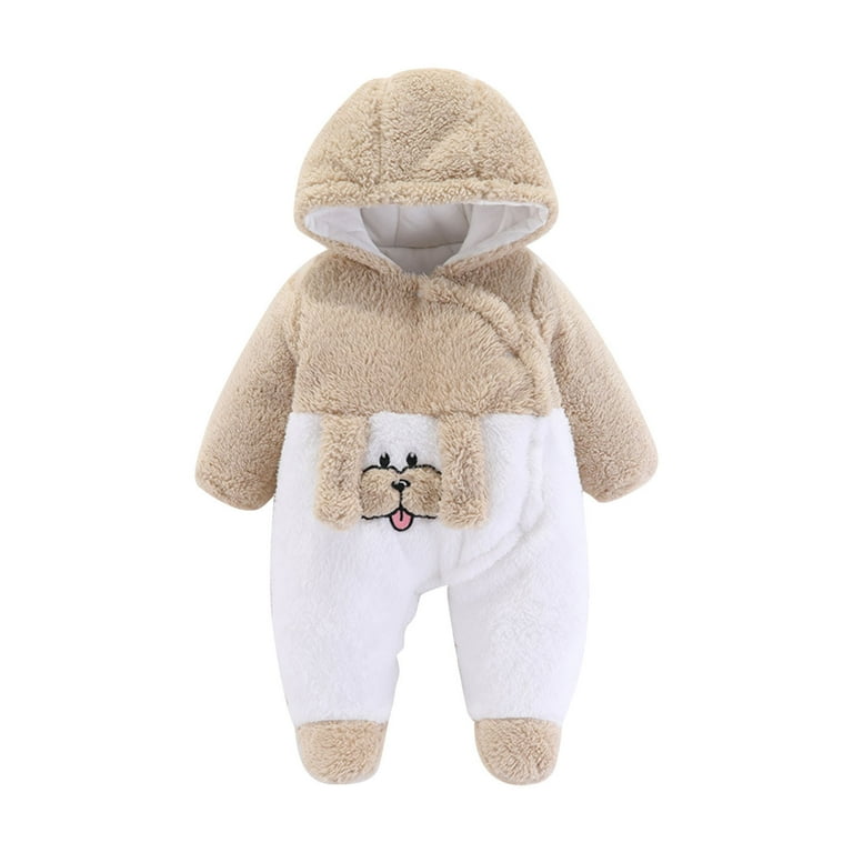 Fleece Jumpsuit Baby Girls Winter Clothes Infant Thick Plush Cute