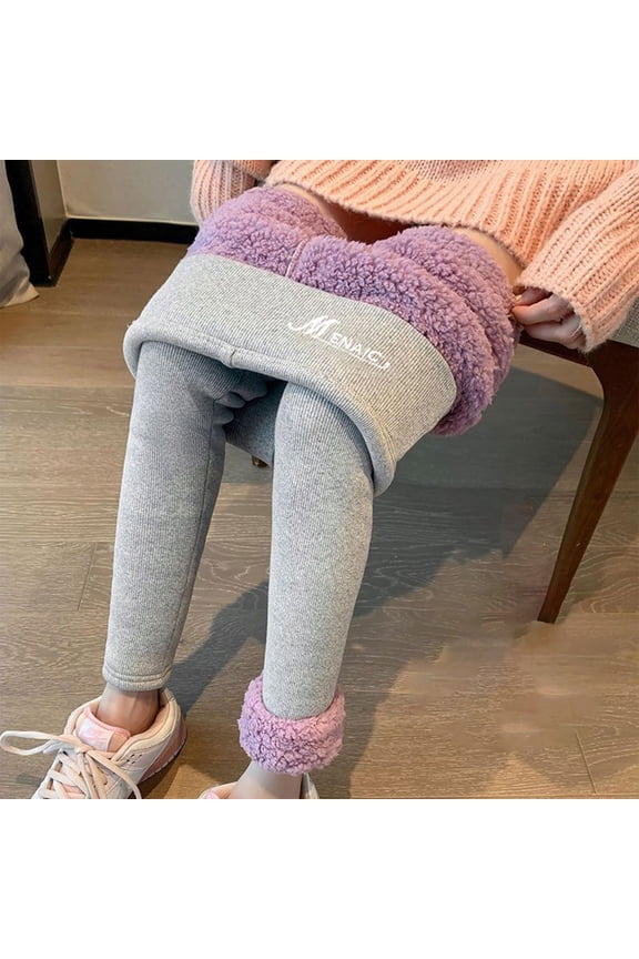 Fleece Leggings for Juniors Stretchy Yoga Pants High Waisted Ribbed Warm Plush Comfy Underpants