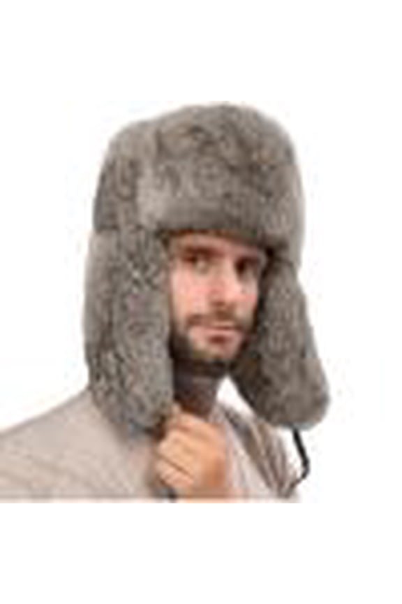 Fleece Lei Feng Hat Men and Women Fall Winter Thick Female Couple with Velvet Ear Couple Riding Cold Warm Hats,Gray,One Size