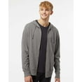 thumbnail image 1 of Fleece Lightweight Jersey Hooded Full-Zip T-Shirt, 1 of 5