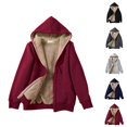 thumbnail image 1 of Fleece Lined Basic Zip Up Hoodie for Women 2025 Long Sleeve Plush Hoodies Pocket Hooded Sweatshirt Hoodie Women Jacket, 1 of 5