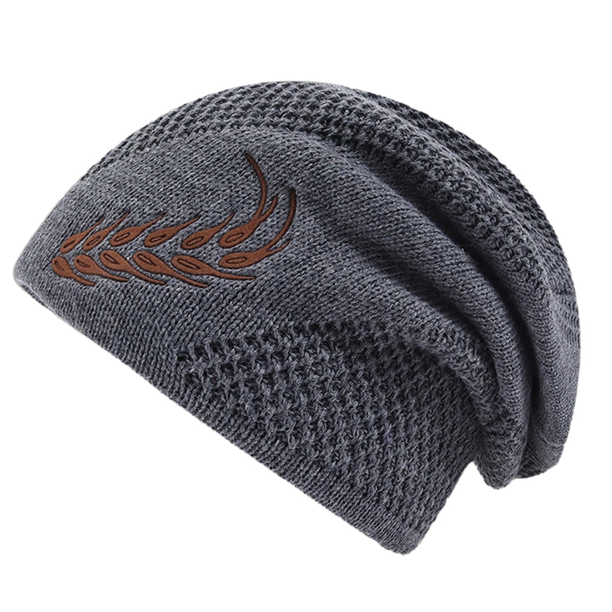 Fleece Lined Winter Beanie Waterproof Knit Skull Cap Unisex Warm Hat Fleece Ear Covers Thermal Skull Cap for Cycling – VICTGOAL main image 2