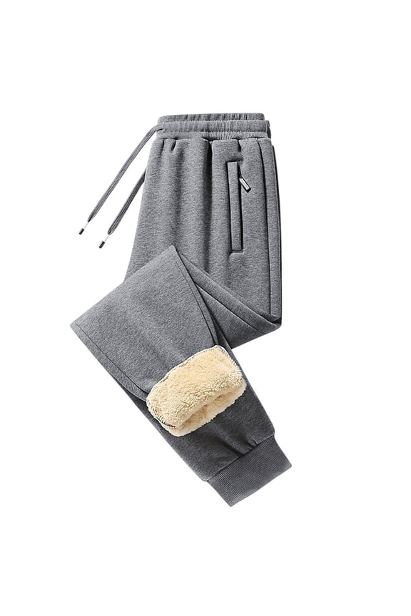 Fleece Lined Casual Pants, Big And Tall Winter Warm Long Sweatpants Men Para Hombre Casual Pants For Men Heavyweight Lounge Pants For Men Fit Mens Sweatpants Pantalones Para L Gray