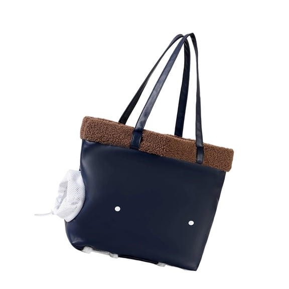 Fleece Lined Cats Carriers Bag with Vented Foot Hole Trasportation Shoulder Bag for Warm and Comfortable Walking Travel