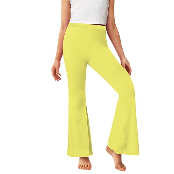 Fleece Lined Flare Leggings Girls Size 10-12 Winter Warm Flared Pants High Waisted Bell Bottom Thermal Pants, 7 Y