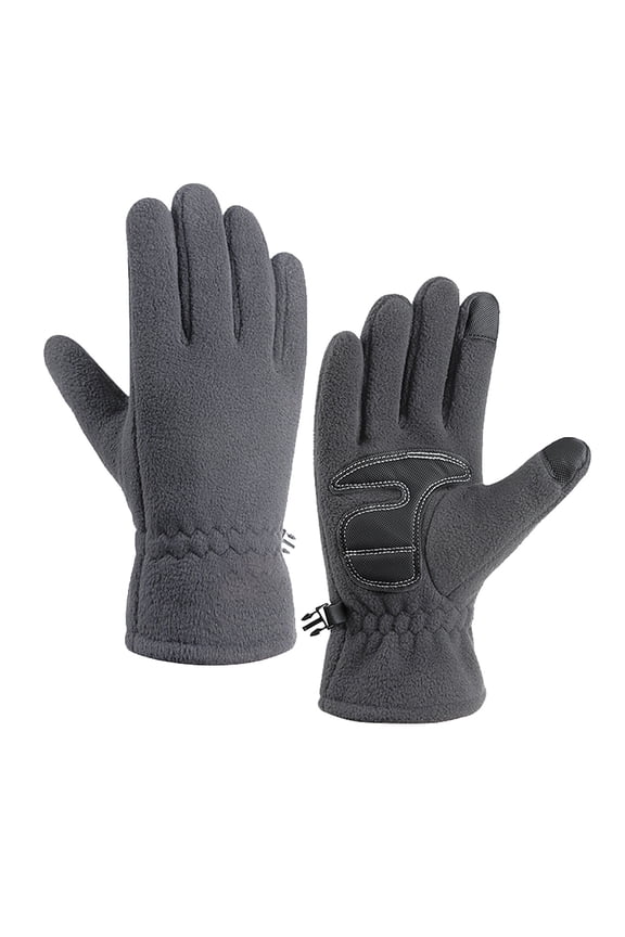 Fleece Lined Full Finger Touch Screen Gloves,Winter Cold Resistant Thermal Mittens,Outdoor Riding Wind Block Hand Gear,Thick Warm Stretch Knit Anti Freeze Daily Driving Sports Mittens,Grey