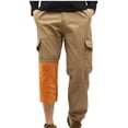 thumbnail image 1 of Fleece Lined Hiking Pants Men Drawstring Elastic Cargo Sweatpants Plus Size Wide Leg Work Outdoor Casual Trousers Pockets, 1 of 4