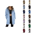 thumbnail image 1 of Fleece Lined Hoodie Women 2026 Winter Fashion Long Sleeve Plain Zip Up Long Hoodies for Women Jacket Coat with Pockets, 1 of 5