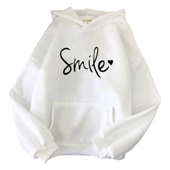 Fleece Lined Hoodie for Women Letter Print Long Sleeve Hooded Sweatshirt Fall Casual Tops