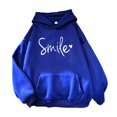 thumbnail image 1 of Lined Hoodie for Women Letter Print Long Sleeve Hooded Sweatshirt Fall Casual Tops, 1 of 2