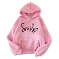thumbnail image 1 of Lined Hoodie for Women Letter Print Long Sleeve Hooded Sweatshirt Fall Casual Tops, 1 of 3