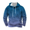 thumbnail image 1 of Fleece Lined Hoodies for Men with Front Pocket Pullover Long Sleeve Sweatshirts Mens Trendy Gradient Printed Thermal Warm Athletic Workout Hoodie Tops, 1 of 4