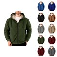 thumbnail image 1 of Fleece Lined Hoodies for Men Fall Winter Long Sleeve Relaxed Fit Casual Zip Up Jacket Sweatshirt Coat Outerwear with Pockets, 1 of 6