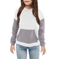 thumbnail image 1 of Fleece Lined Hoodies for Teen Girls & Boys with Front Pocket Pullover Sweatshirts Size 4-14 Tweens Cute Color Block Long Sleeve Warm Shirts Tops, 1 of 3