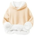 thumbnail image 1 of Fleece Lined Hoodies for Toddlers Kids Pullover Sweatshirts Size 1-8 Girls Boys Casual Solid Color Long Sleeve Thermal Warm Sherpa Winter Hooded Tops, 1 of 2
