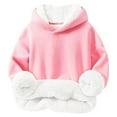 thumbnail image 1 of Fleece Lined Hoodies for Toddlers Kids Pullover Sweatshirts Size 1-8 Girls Boys Casual Solid Color Long Sleeve Thermal Warm Sherpa Winter Hooded Tops, 1 of 2