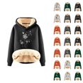 thumbnail image 1 of Fleece Lined Hoodies for Women 2025 Winter Long Sleeve Thick Graphic Hooded Sweatshirt Pullover Tops, 1 of 3