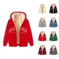 thumbnail image 1 of Fleece Lined Hoodies for Women 2025 Zip Up Thick Los Angeles Hoodie Jacket with Pockets Hooded Sweatshirt Pullover Top, 1 of 6