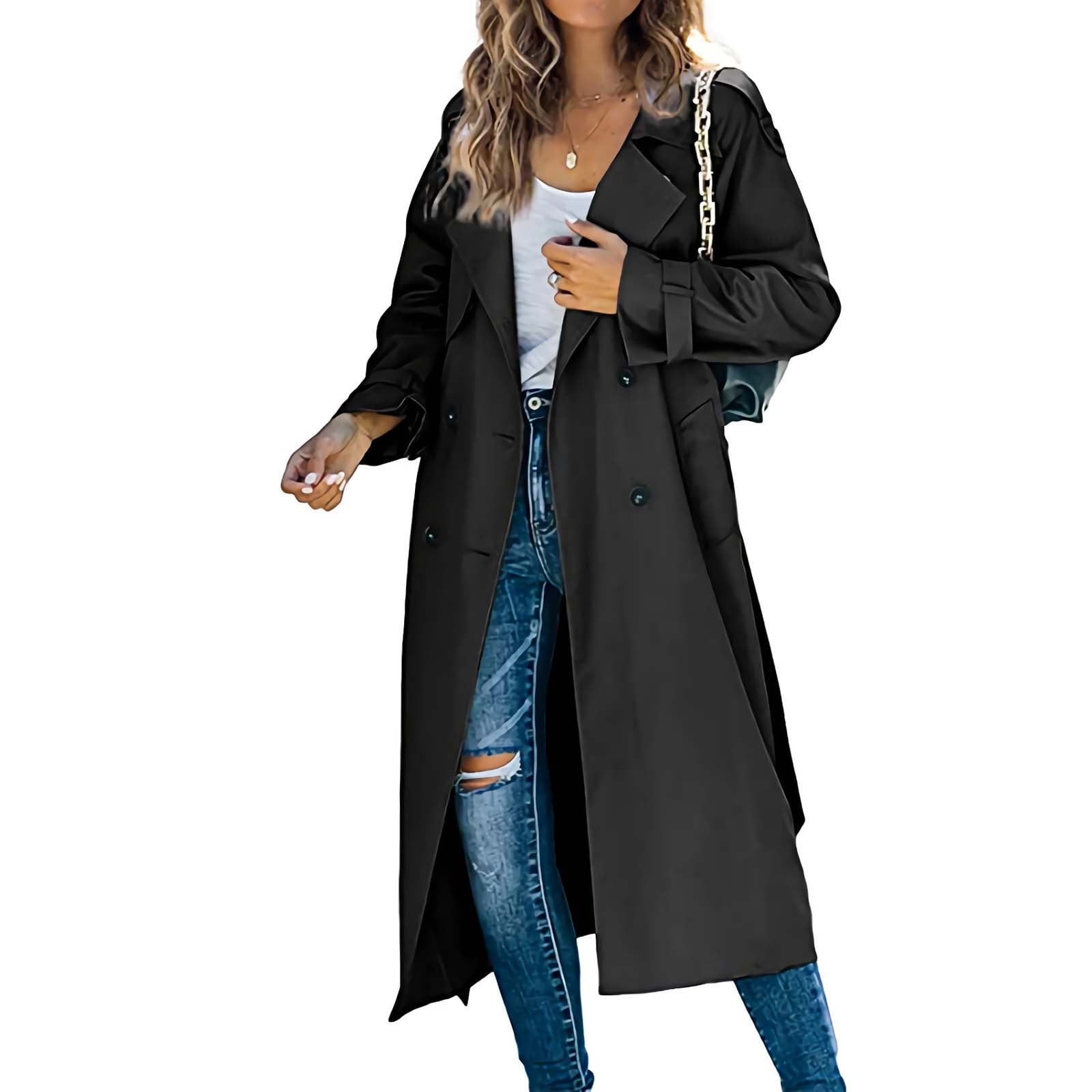 ジャケット・アウター Porter Classic WEATHER LONG COAT BLACK1 Fleece Lined Jacket Women, Womens Double Breasted Long Trench Coat