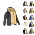 thumbnail image 1 of Fleece Lined Jackets for Men 2025 Fall Winter Long Sleeve Zip Up Hooded Jacket with Pockets Outerwear Coat Hoodie, 1 of 5