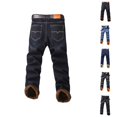thumbnail image 1 of Lined Jeans Men 2026 Fall Winter Thermal Straight Leg Business Casual Denim Pants Jean Pants with Pockets Trousers, 1 of 8