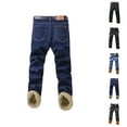 thumbnail image 1 of Lined Jeans Men 2026 Fall Winter Thick Straight Leg Business Casual Jean Pants Denim Pants Trousers with Pockets, 1 of 5