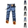 thumbnail image 1 of Lined Jeans Men 2026 Fall Winter Warm Straight Leg Business Casual Denim Pants Jean Pants with Pockets Trousers, 1 of 9