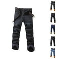 thumbnail image 1 of Lined Jeans Men 2026 Fall Winter Warm Straight Leg Business Casual Jean Pants Denim Pants Trousers with Pockets, 1 of 5