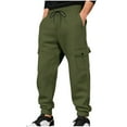 thumbnail image 1 of Fleece Lined Jogger Pants for Men Elastic Waist Drawstring Warm Running Athletic Pant Winter Sweatpants with Pocket, 1 of 7