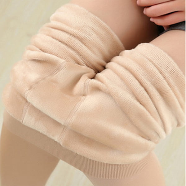 Fleece Lined Leggings High Waist Thick Legging Winter Warm Velvet Pants Skin  Color 