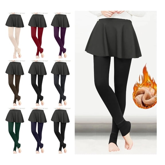 Fleece Lined Leggings Women Fall Winter Thermal Warm Elastic High Waisted Tummy Control Workout Yoga Pants Black Free