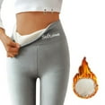 thumbnail image 1 of Fleece Lined Leggings Women Stretchy Thermal Tights Workout Leggings Comfy Lounge Winter Warm Pants Light Gray S, 1 of 5