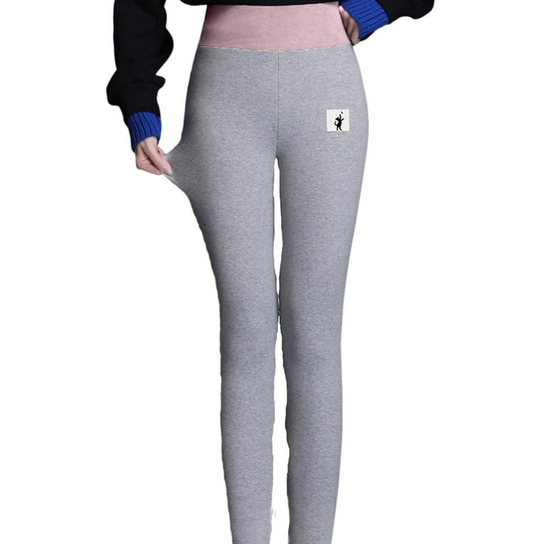 Buy Zerdocean Women's Plus Size 100% Cotton Fleece Lining Leggings Light  Gray 3X at