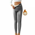 thumbnail image 1 of Fleece Lined Leggings Women Thermal Thick Winter Warm High Waisted Tummy Control Soft Snow Pants Gray S, 1 of 8