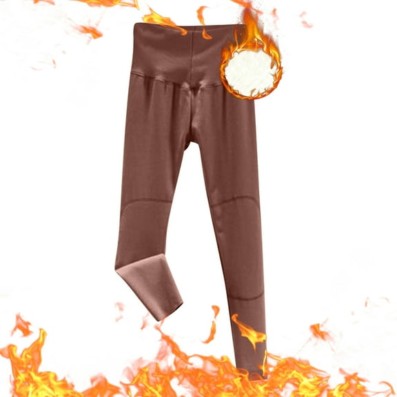 Fleece Lined Leggings Women - Thermal Winter Warm Water Resistant High Waisted Running Hiking Pants with Pockets Coffee XXL