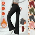 thumbnail image 1 of Fleece Lined Leggings Women Workout Flare Leggings High Waisted Bootcut Yoga Pants Winter Warm Soft Bell Bottom Trousers, 1 of 5
