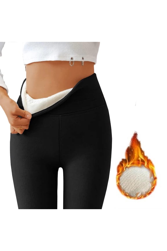 Fleece Lined Leggings Women Workout Warm Winter Pants Thick Thermal Tights High Waisted Tummy Control Leggings Black 2XL
