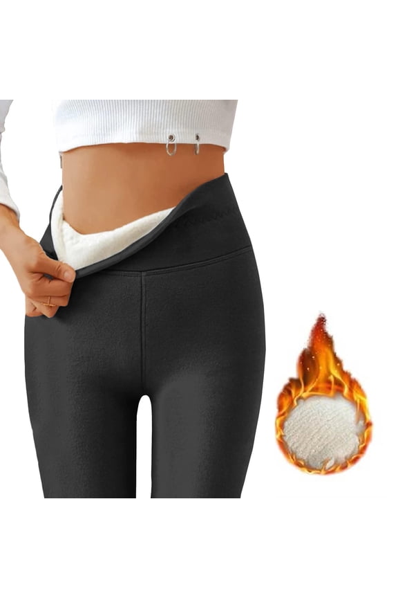 Fleece Lined Leggings Women Workout Warm Winter Pants Thick Thermal Tights High Waisted Tummy Control Leggings Dark Gray S